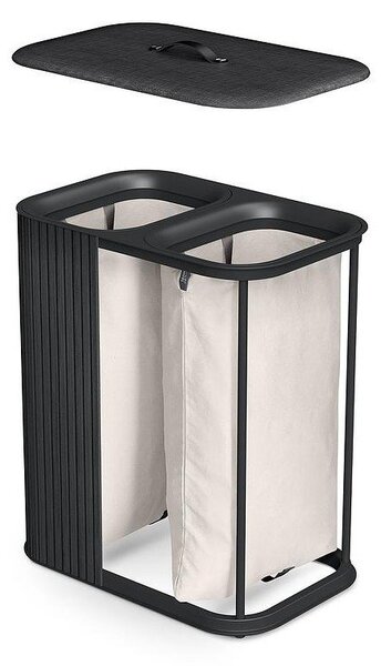 Črn koš za perilo 2x45 l iz bambusa Tota Luxe – Joseph Joseph