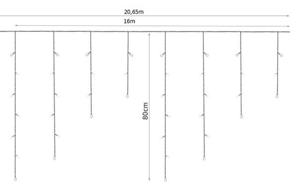 ShopJK BOŽIČNA SVETLOBNA VERIGA LEDENE SVEČE 500X LED, MULTICOLOR, MOŽNA PRIKLOP 5902802918185