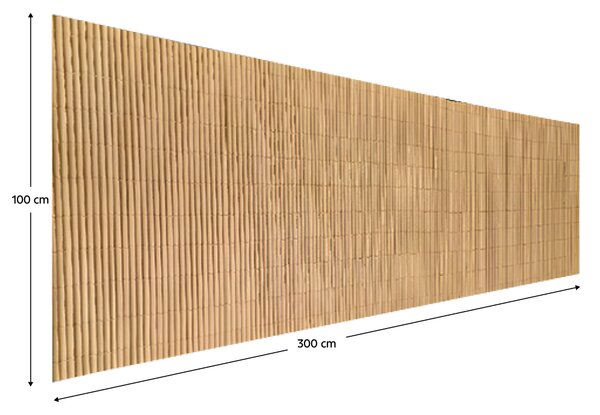 KONDELA Vrtni paravan, naravna, 300 x 100 cm, ABEO