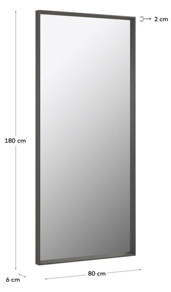 Stensko ogledalo 80x180 cm Nerina Dark – Kave Home