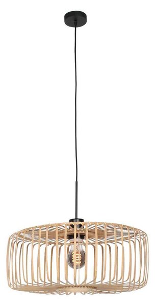 Steinhauer Visoka svetilka Sparkled Light, črna/naravni bambus, Ø 50 cm, zatemnjen, Črna, Dnevna soba / jedilnica, Bambus