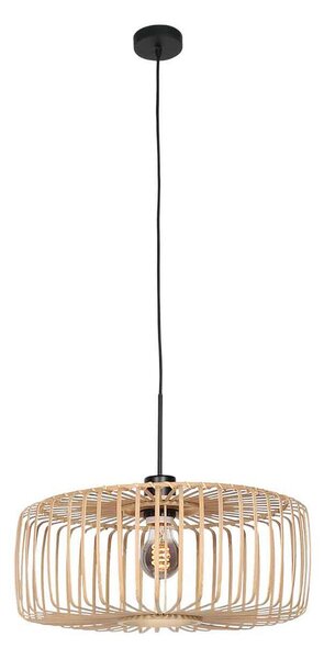 Steinhauer Visoka svetilka Sparkled Light, črna/naravni bambus, Ø 60 cm, zatemnjen, Črna, Dnevna soba / jedilnica, Bambus