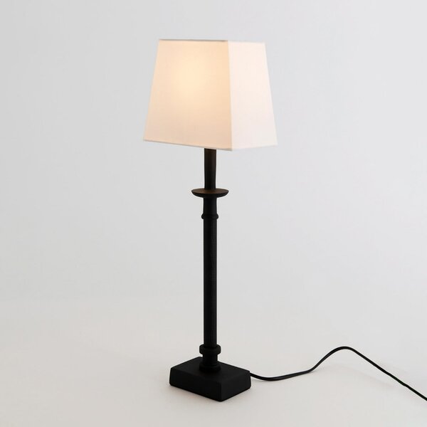 Holländer Namizna svetilka PALMARIA, črno-bela, višina 52 cm, kovina, E14, Črna, Dnevna soba / jedilnica, Aluminij