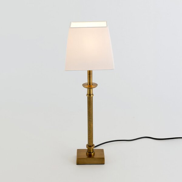 Holländer Namizna svetilka PALMARIA, zlata/bela, višina 52 cm, kovina, E14, Zlata / medeninasta, Dnevna soba / jedilnica, Aluminij