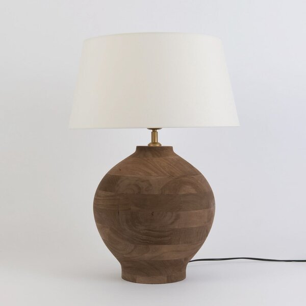 Holländer Namizna svetilka SORATTE, naravna/ekru, višina 48 cm, mangov les, E27, Les, Dnevna soba / jedilnica, Les