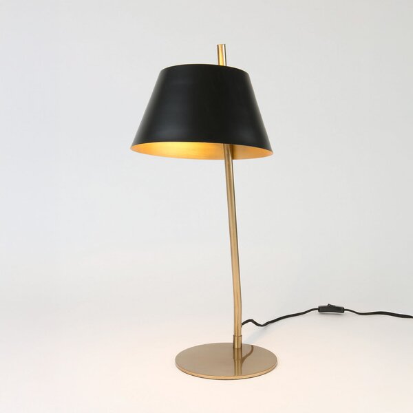 Holländer Namizna svetilka ADEA, črna/zlata, višina 61 cm, kovina, E27, Zlata / medeninasta, Dnevna soba / jedilnica, Kovina, Sodobni