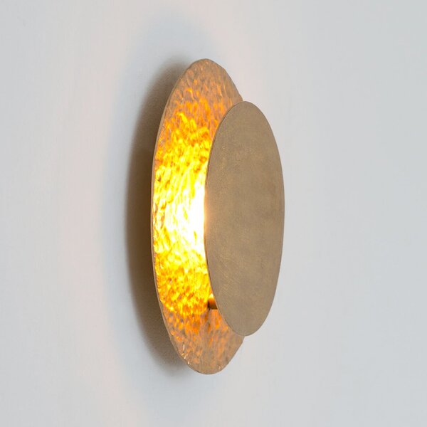 Holländer LED-stenna svetilka CORONARE, premer 26 cm, zlata barva, kovina, z možnostjo, zatemnjen, Zlata / medeninasta, Dnevna soba / jedilnica, Kovina, Sodobni
