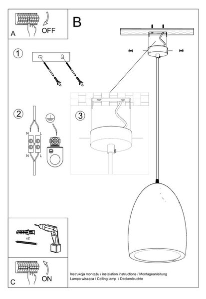 Bela viseča svetilka s keramičnim senčnikom ø 25 cm Sativa – Nice Lamps