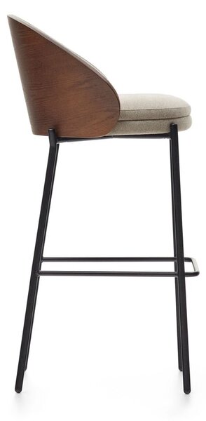 Rjavo-bež barski stol (višina sedeža 77 cm) Eamy – Kave Home