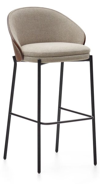 Rjavo-bež barski stol (višina sedeža 77 cm) Eamy – Kave Home