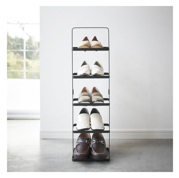 Črno kovinsko stojalo za čevlje Tower Shoe Rack – YAMAZAKI