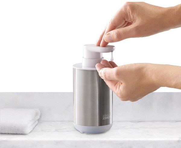 Dozirnik za milo iz nerjavečega jekla v srebrni barvi 300 ml Duo Steel – Joseph Joseph