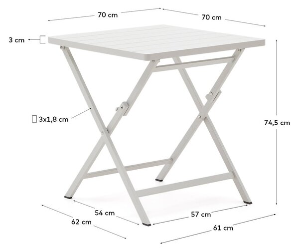 Kovinska vrtna jedilna miza 70x70 cm Torreta - Kave Home