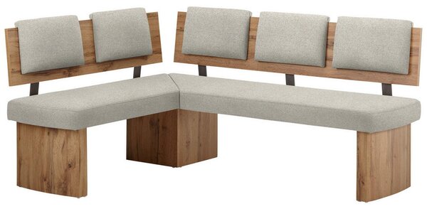 KOTNA KLOP, tekstil, leseni material barve hrasta, peščene barve