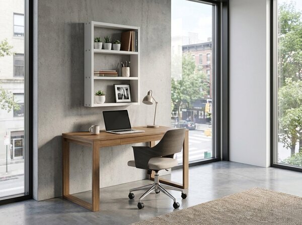 Stenska polica TIVELO, bela