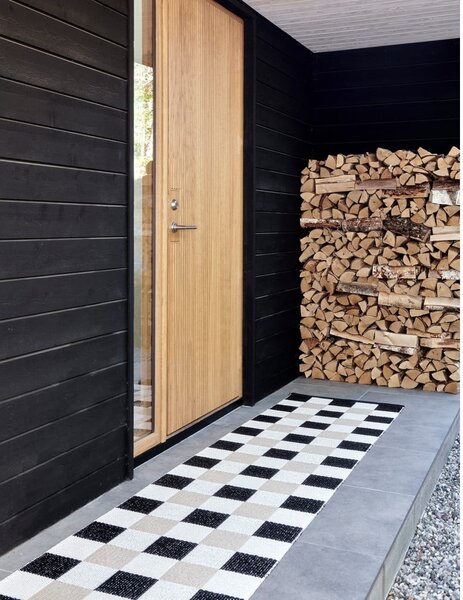 Črn/kremno bel zunanji in notranji tekač 70x240 cm Pix Black Vanilla – Pappelina