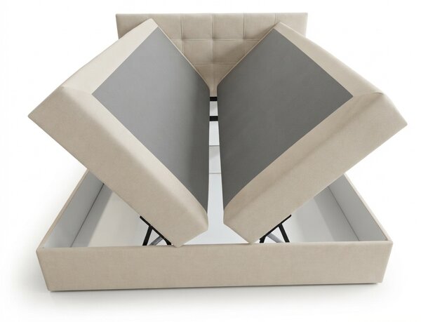 Oblazinjena postelja boxspring DIRELIS VIBE 140x200 cm krem barve Vzmetnica: Vzmetnica Bonell