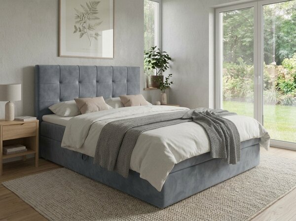 Obložena postelja boxspring DIRELIS TRINITY 140x200 cm siva Vzmetnica: Vzmetnica Bonell