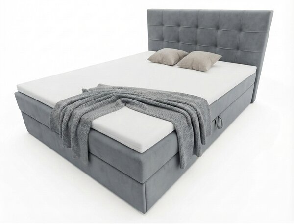 Obložena postelja boxspring DIRELIS TRINITY 140x200 cm siva Vzmetnica: Vzmetnica Bonell