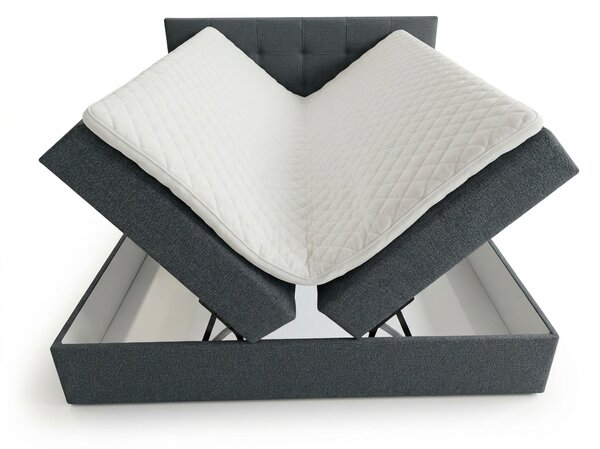 Oblazinjena postelja boxspring DIRELIS VIBE 140x200 cm temno siva Vzmetnica: Vzmetnica Bonell