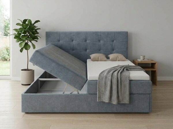 Obložena postelja boxspring DIRELIS TRINITY 140x200 cm siva Vzmetnica: Vzmetnica Bonell