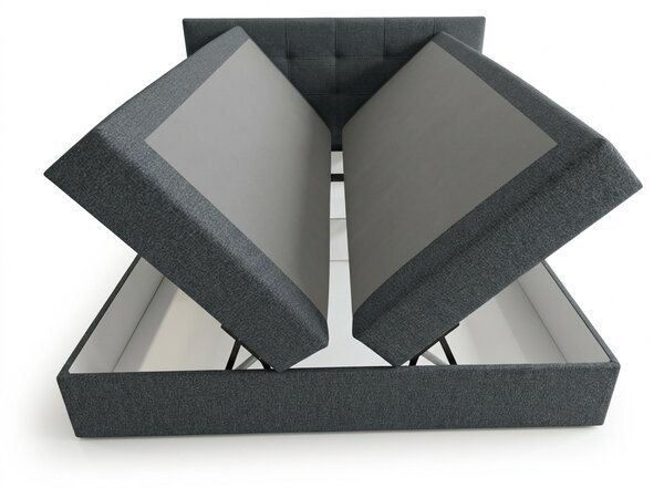 Oblazinjena postelja boxspring DIRELIS VIBE 140x200 cm temno siva Vzmetnica: Vzmetnica Bonell