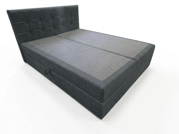 Oblazinjena postelja boxspring DIRELIS VIBE 140x200 cm temno siva Vzmetnica: Vzmetnica Bonell