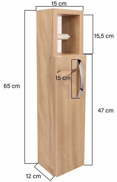 Kopalniška omarica za WC LUMERO, hrast