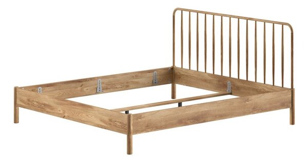 Zakonska postelja iz masivnega hrasta brez letvenega dna 180x200 cm v naravni barvi Olive Spindle – Vipack