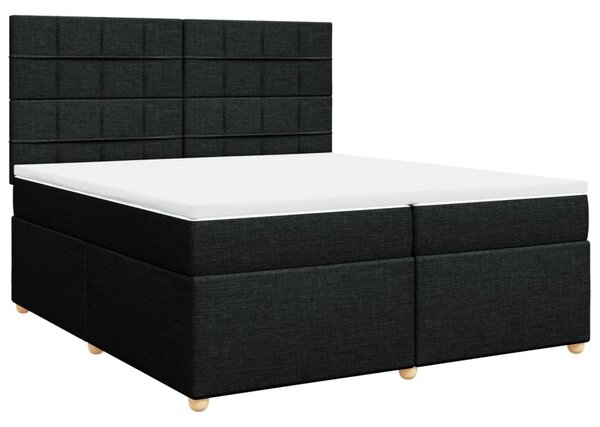 VidaXL Box spring postelja z vzmetnico črn 200x200 cm blago