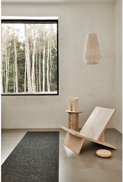 Antracitno siv zunanji in notranji tekač 70x300 cm Emm Black Linen – Pappelina