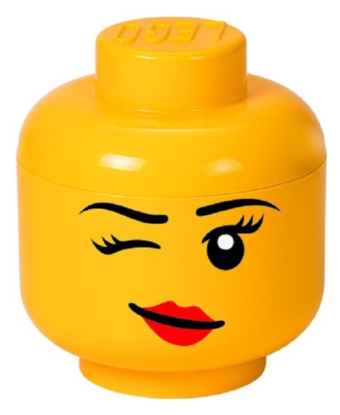 Rumena škatla za shranjevanje v obliki glave LEGO® Winky, ⌀ 16,3 cm