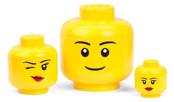 Rumena škatla za shranjevanje v obliki glave LEGO® Winky, ⌀ 16,3 cm