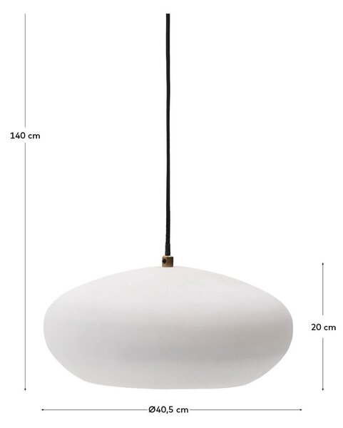 Bela viseča svetilka s kovinskim senčilom ø 40 cm Inda – Kave Home