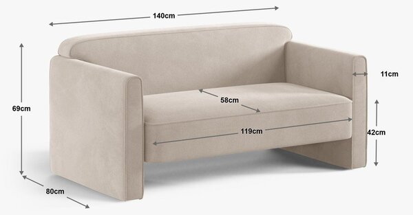 Zelena žametna sedežna garnitura 140 cm Abby – Micadoni