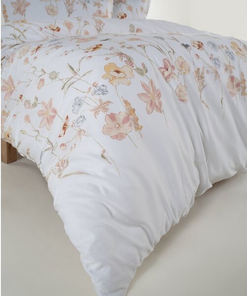 Bela enojna posteljnina iz bombažnega satena 140x200 cm Ivory Garden Floral – Mila Home Luxury