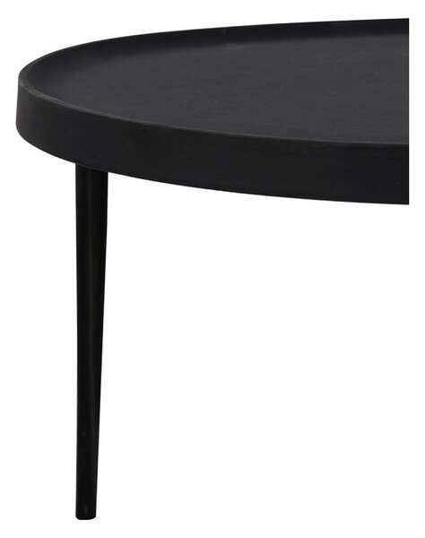 Črne okrogle mizice v kompletu 2 ks ø 75 cm Tobias – Light & Living