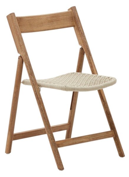 Leseni vrtni stol v beli in naravni barvi Dandara - Kave Home