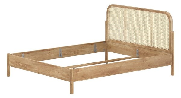 Zakonska postelja iz masivnega hrasta brez letvenega dna 160x200 cm v naravni barvi Olive Rotan – Vipack