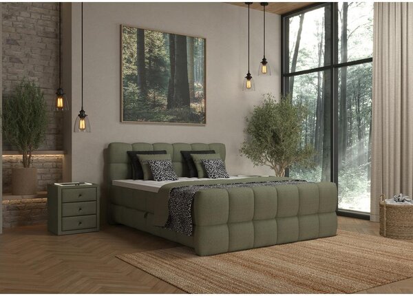 Premium Living Postelja Boxspring Brisbane, Zelena, 120x200