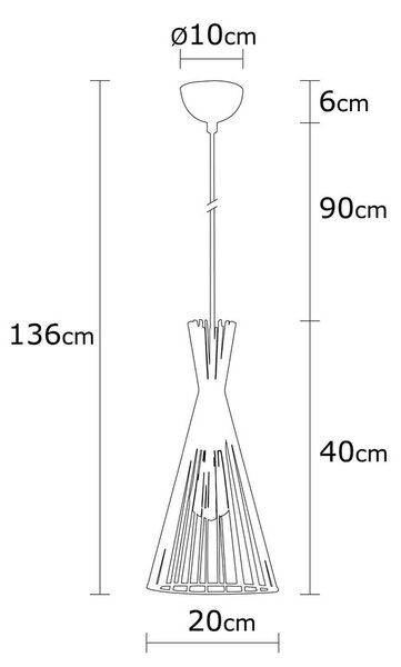 Viseča svetilka v zlati barvi s kovinskim senčnikom ø 20 cm Mezopotamya – Opviq lights