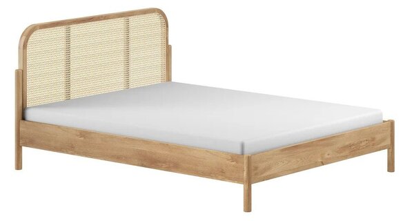 Zakonska postelja iz masivnega hrasta brez letvenega dna 180x200 cm v naravni barvi Olive Rotan – Vipack