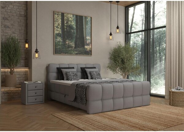 Premium Living Postelja Boxspring Brisbane, Siva, 120x200