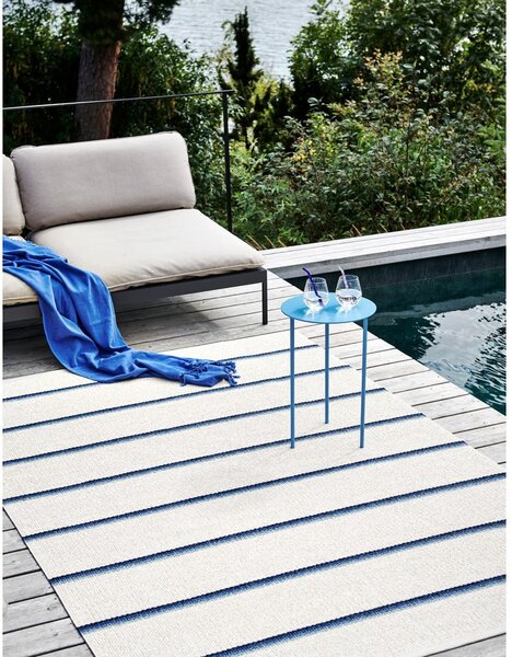 Moder/kremno bel zunanji in notranji tekač 70x180 cm Olle Blue Vanilla – Pappelina