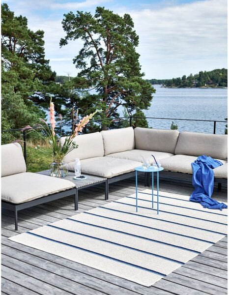 Moder/kremno bel zunanji in notranji tekač 70x180 cm Olle Blue Vanilla – Pappelina