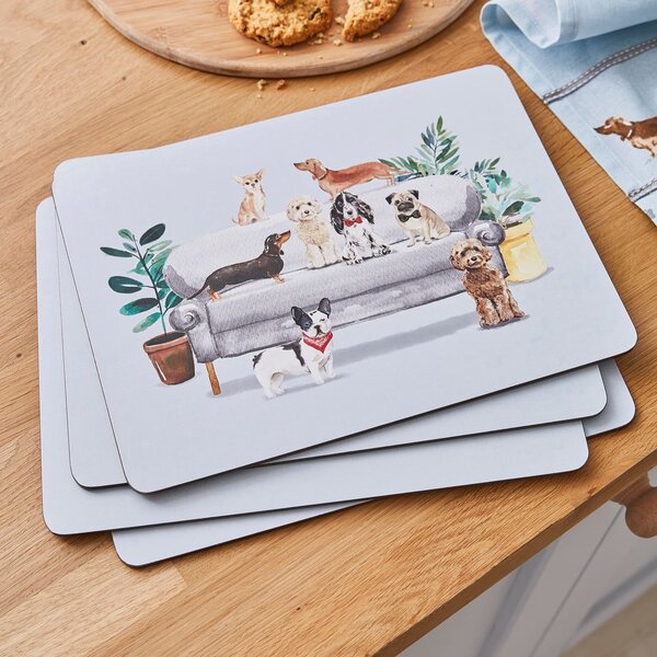 Pogrinjek iz plute 4 kos 21,5x29 cm Curious Dogs - Cooksmart ®