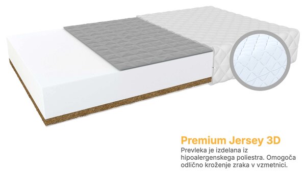 Otroška kokosova vzmetnica s ajdo Bambino Console 80x200 - premium Jersey