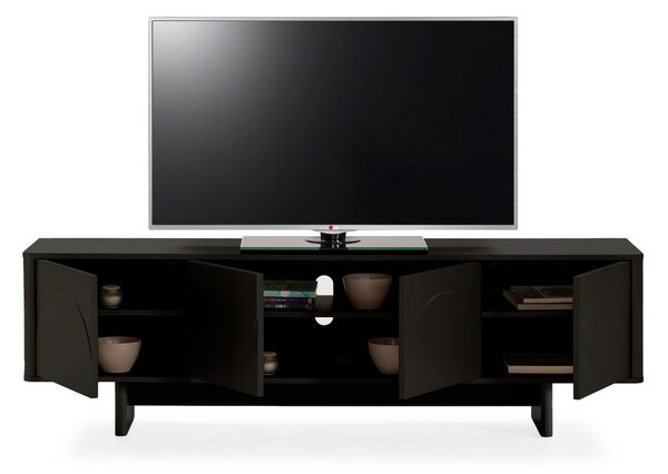 Črna TV omarica 180x55x40 cm Solei – MOME