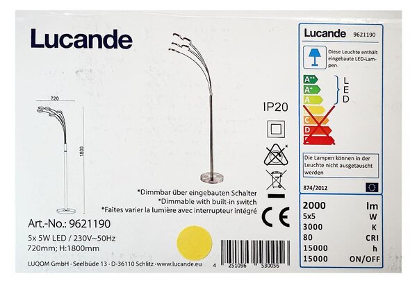 Lucande - LED Zatemnitvena talna svetilka CATRIONA 5xLED/5W/230V