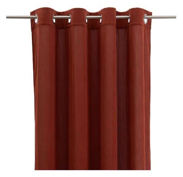 Zavesa iz rebrastega žameta v barvi terakote 140x260 cm Merely – Casa Selección